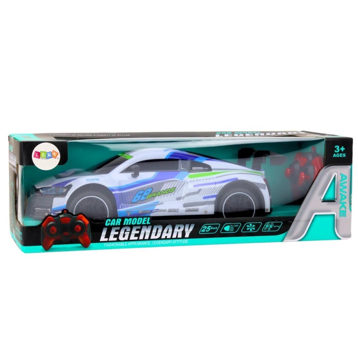 Auto Sportowe RC 1:10 25 km/h Maksimum Hızlı, 42 cm Dev Boyutlu ve Hassas Kontrollü Uzaktan Kumandalı Spor Yarış Arabası Beyaz - Roket Oyuncak
