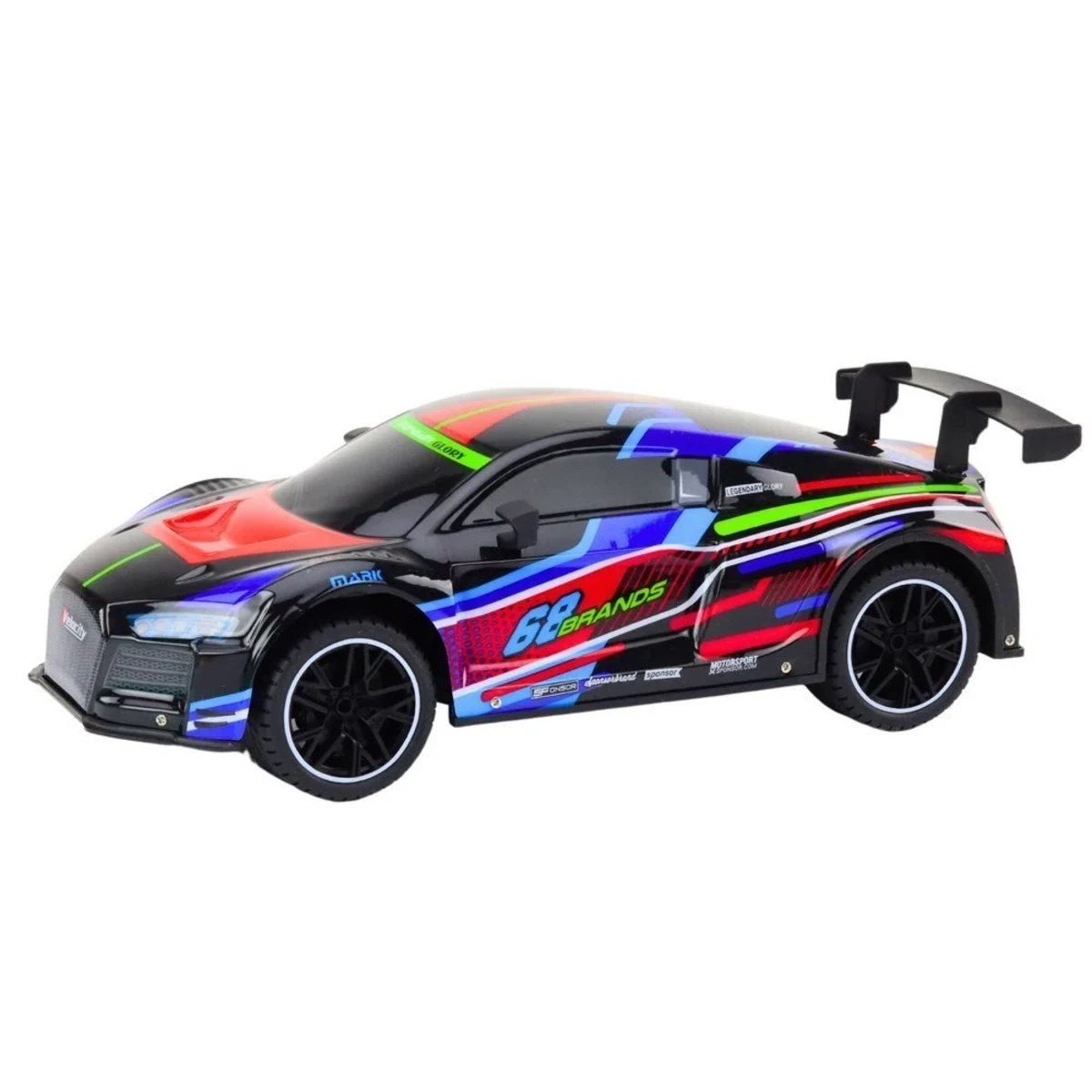Auto Sportowe RC 1:10 25 km/h Maksimum Hızlı, 42 cm Dev Boyutlu ve Hassas Kontrollü Uzaktan Kumandalı Spor Yarış Arabası Renkli - Roket Oyuncak