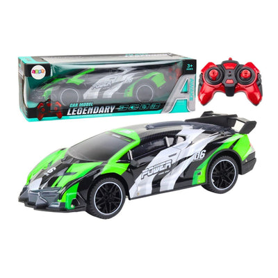 Auto Sportowe RC 1:10 25 km/h Maksimum Hızlı, 42 cm Dev Boyutlu ve Hassas Kontrollü Uzaktan Kumandalı Spor Yarış Arabası Yeşil - Roket Oyuncak