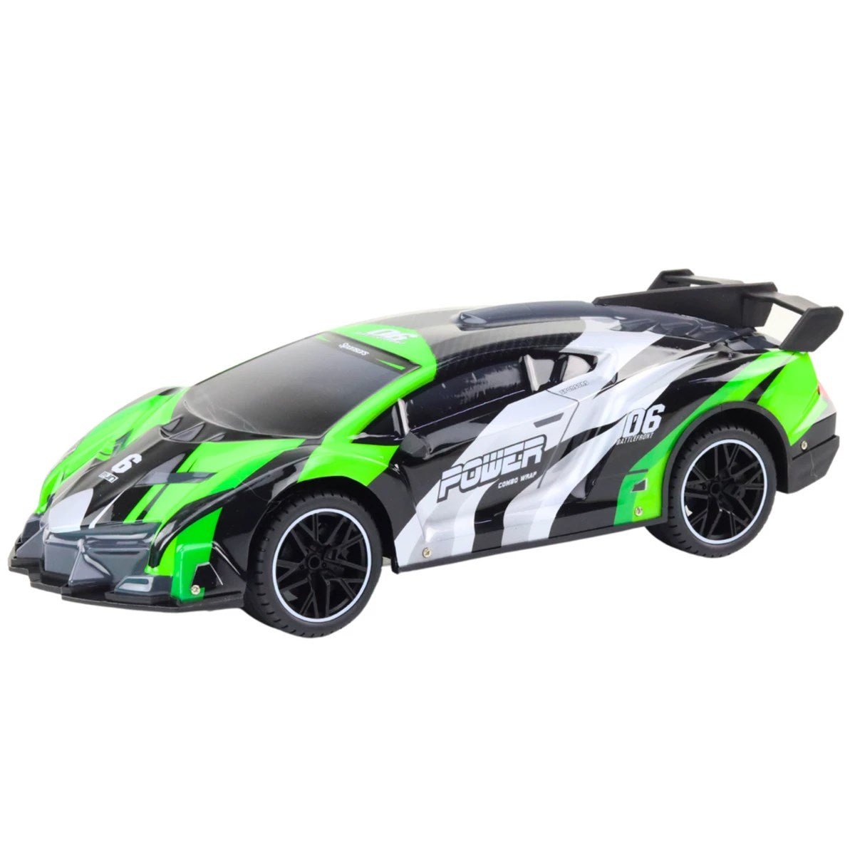 Auto Sportowe RC 1:10 25 km/h Maksimum Hızlı, 42 cm Dev Boyutlu ve Hassas Kontrollü Uzaktan Kumandalı Spor Yarış Arabası Yeşil - Roket Oyuncak