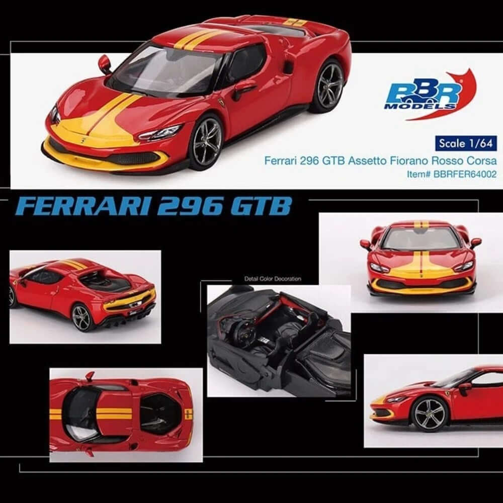 BBR Models Ferrari 296 GTB Rosso Corsa Assetto Fiorano - Roket Oyuncak