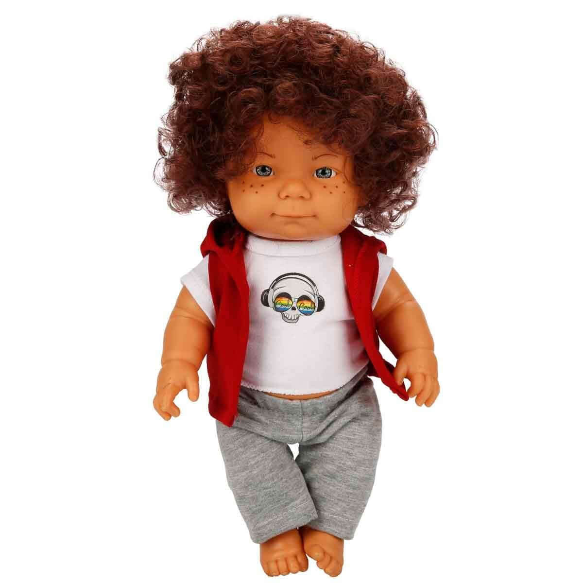 Dollz n More Curly Bebek 35 Cm Kurukafa Tişörtlü