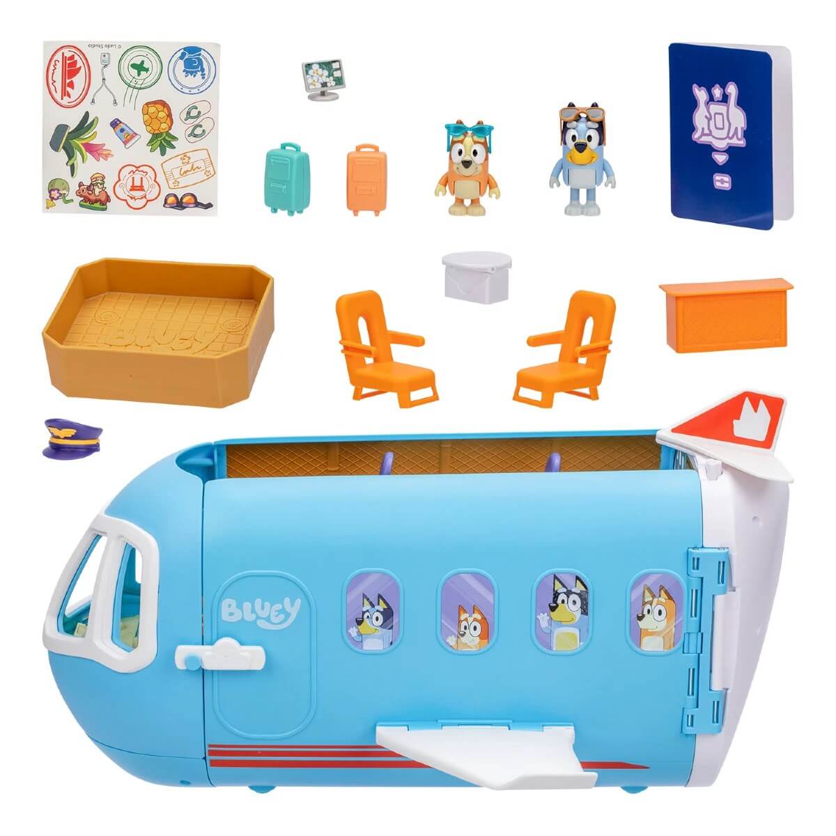 Bluey 3'ü 1 Arada Dönüşen Sesli Uçak Oyun Seti 17670 - Roket Oyuncak