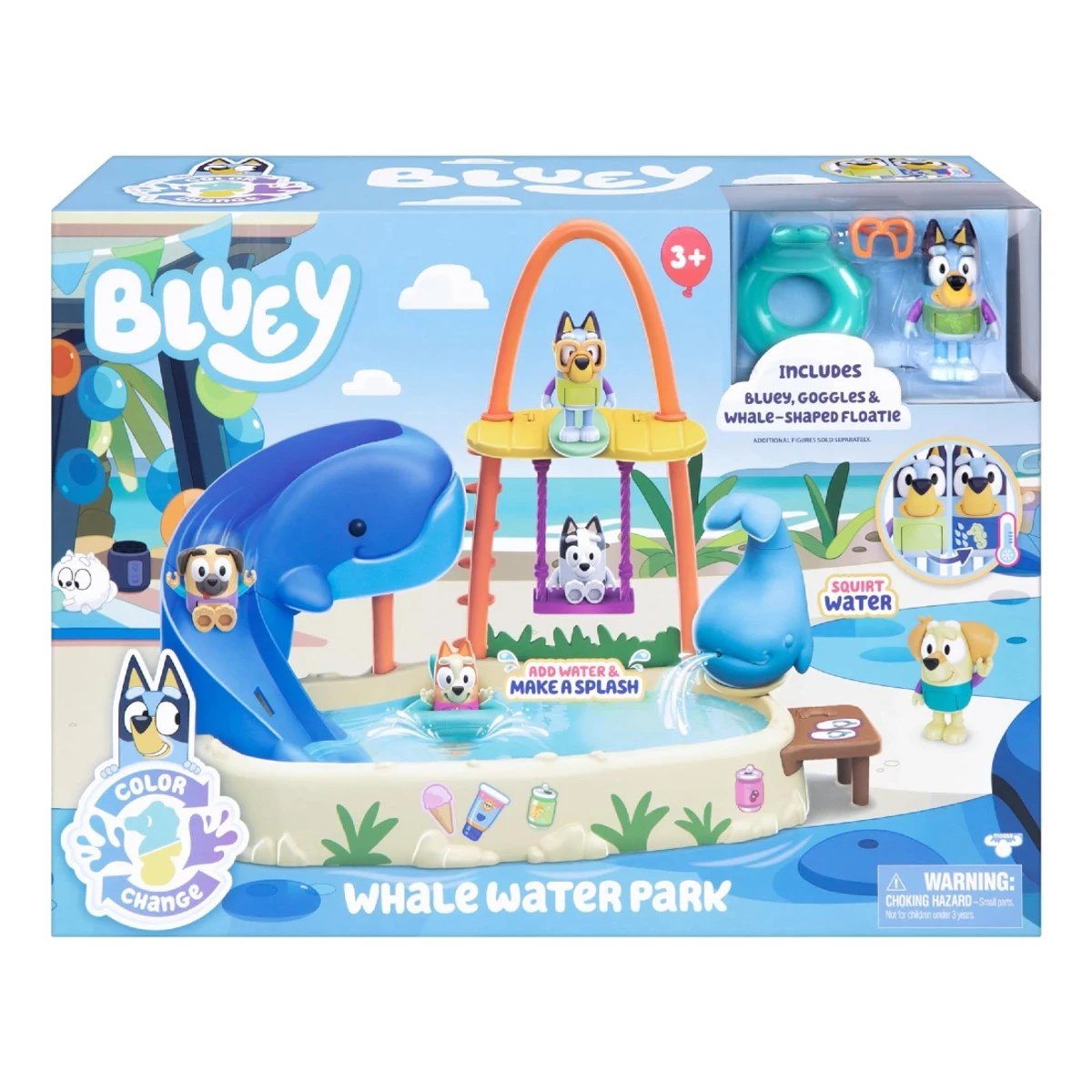 Bluey Balina Su Parkı Oyun Seti Renk Değiştiren Figürlü, Su Fışkırtmalı Havuzlu ve Kaydıraklı İnteraktif Eğitici Çocuk Oyuncak Seti - Roket Oyuncak