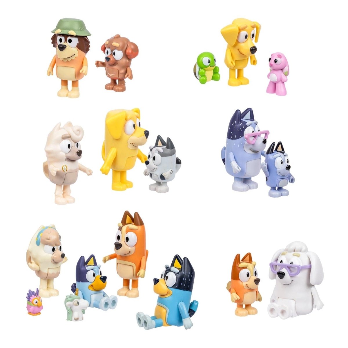 Bluey Ultimate Aile ve Arkadaş Figür Seti 18'li Hareketli Eklemli Orijinal Mini Figürler ve Chattermax Dahil Okul Öncesi Dev Koleksiyon Paketi - Roket Oyuncak