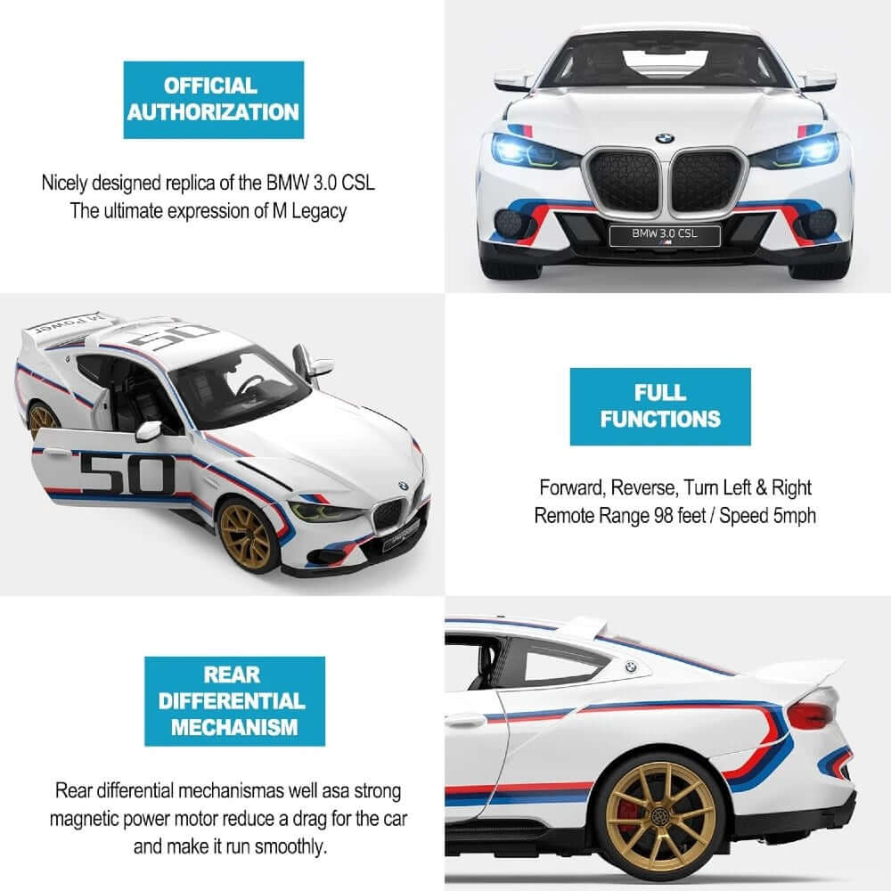 BMW 3.0 CSL Uzaktan Kumandalı Araba Işıklı 2.4GHz Lisanslı Model - Roket Oyuncak