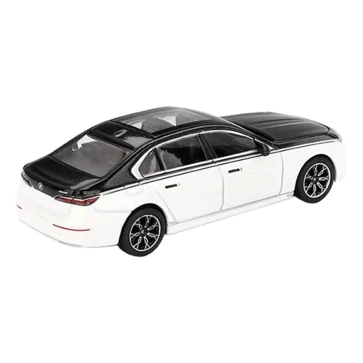 BMW i7 xDrive60 Alpine White / Black Sapphire LHD 1:64 Diecast Model Araba - Roket Oyuncak