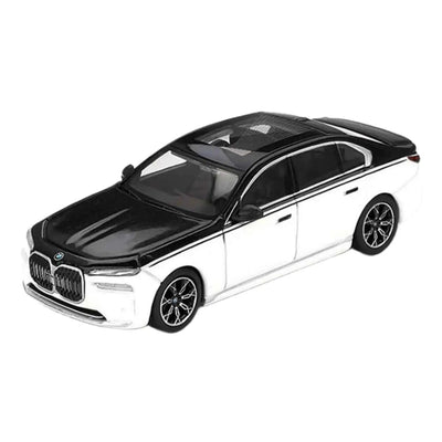BMW i7 xDrive60 Alpine White / Black Sapphire LHD 1:64 Diecast Model Araba - Roket Oyuncak