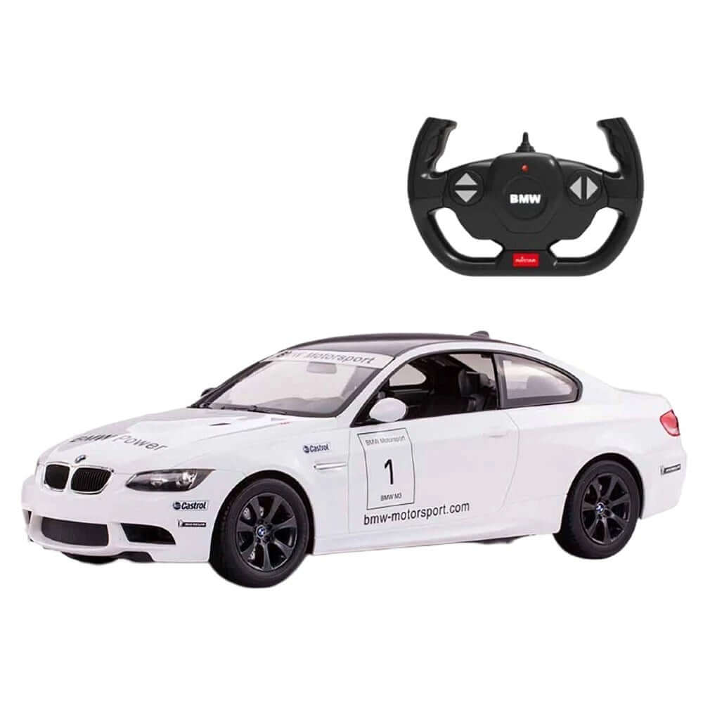 BMW M3 Uzaktan Kumandalı Araba Işıklı 2.4GHz Full Fonksiyon RC Araba 32 Cm Beyaz - Roket Oyuncak
