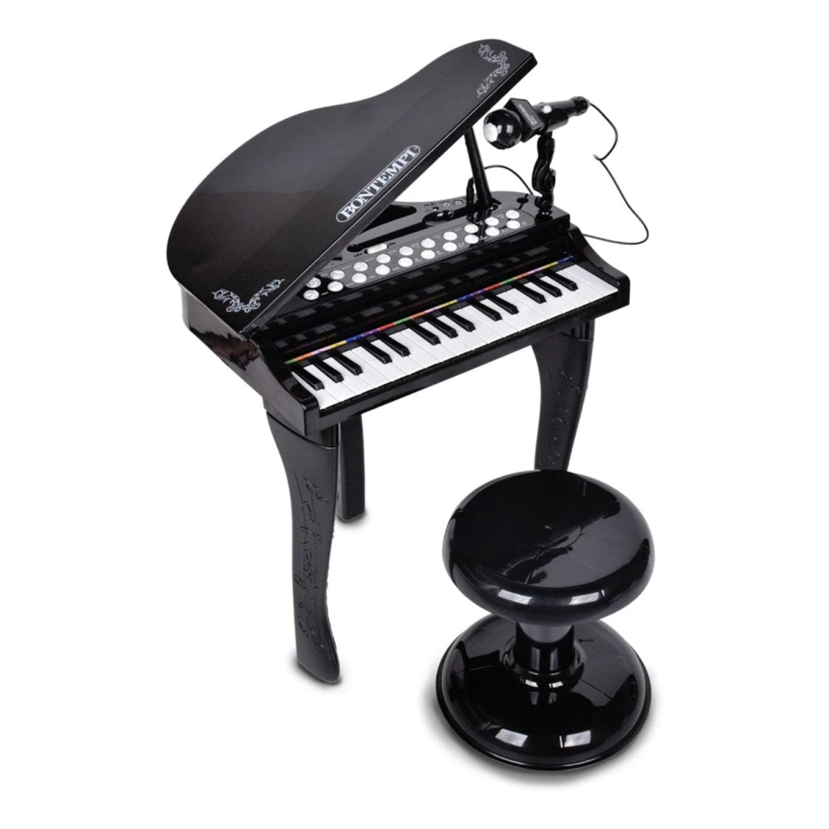 Bontempi 32 Tuşlu Işıklı Piyano Seti Mikrofonlu, Tabureli, Kayıt ve Riascolto Özellikli Elektronik Müzik Merkezi - Roket Oyuncak