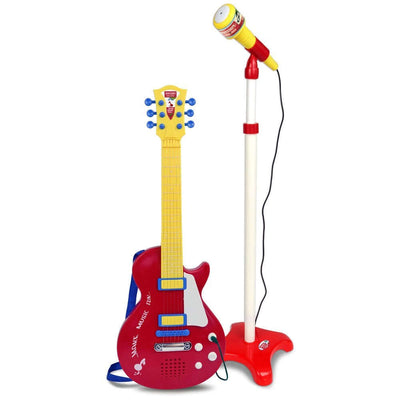 Bontempi Ayaklı Mikrofonlu Kırmızı Elektronik Rock Gitarı - Roket Oyuncak