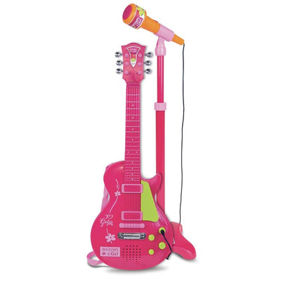 Bontempi Ayaklı Mikrofonlu Pembe Elektronik Çocuk Rock Gitarı 55 cm Ayarlanabilir Mikrofon Standı - Roket Oyuncak