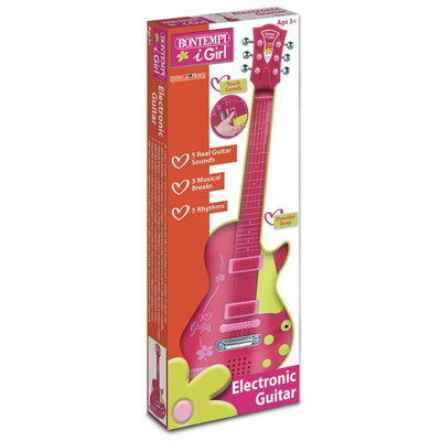 Bontempi Elektronik Çocuk Gitarı Pembe 5 Ritim - Roket Oyuncak