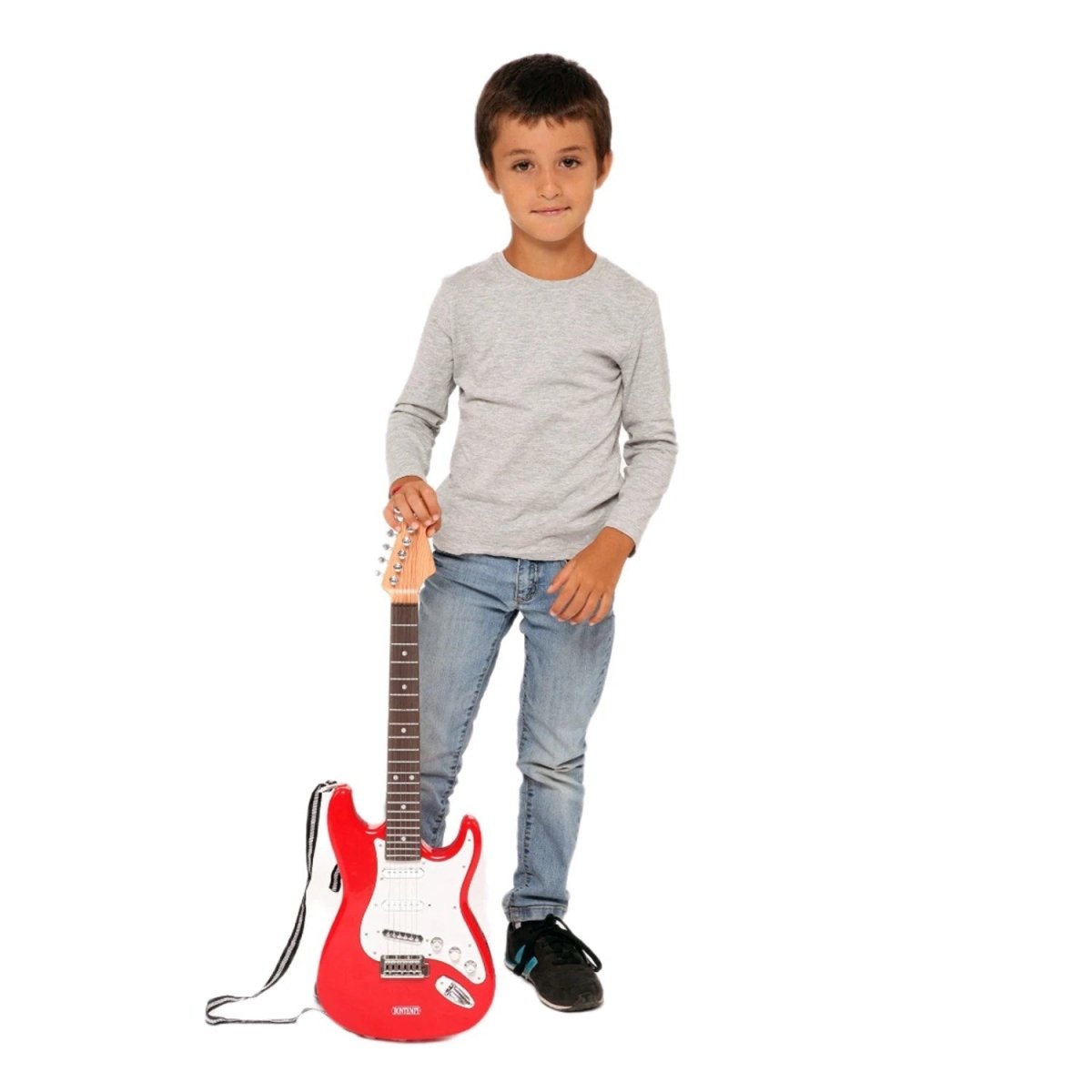 Bontempi Elektronik Rock Gitar 66 cm Boyunda, 6 Metal Telli, 8 Demo Şarkılı ve Omuz Askılı İlk Gitarım Seti - Roket Oyuncak