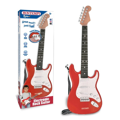 Bontempi Elektronik Rock Gitar 66 cm Boyunda, 6 Metal Telli, 8 Demo Şarkılı ve Omuz Askılı İlk Gitarım Seti - Roket Oyuncak