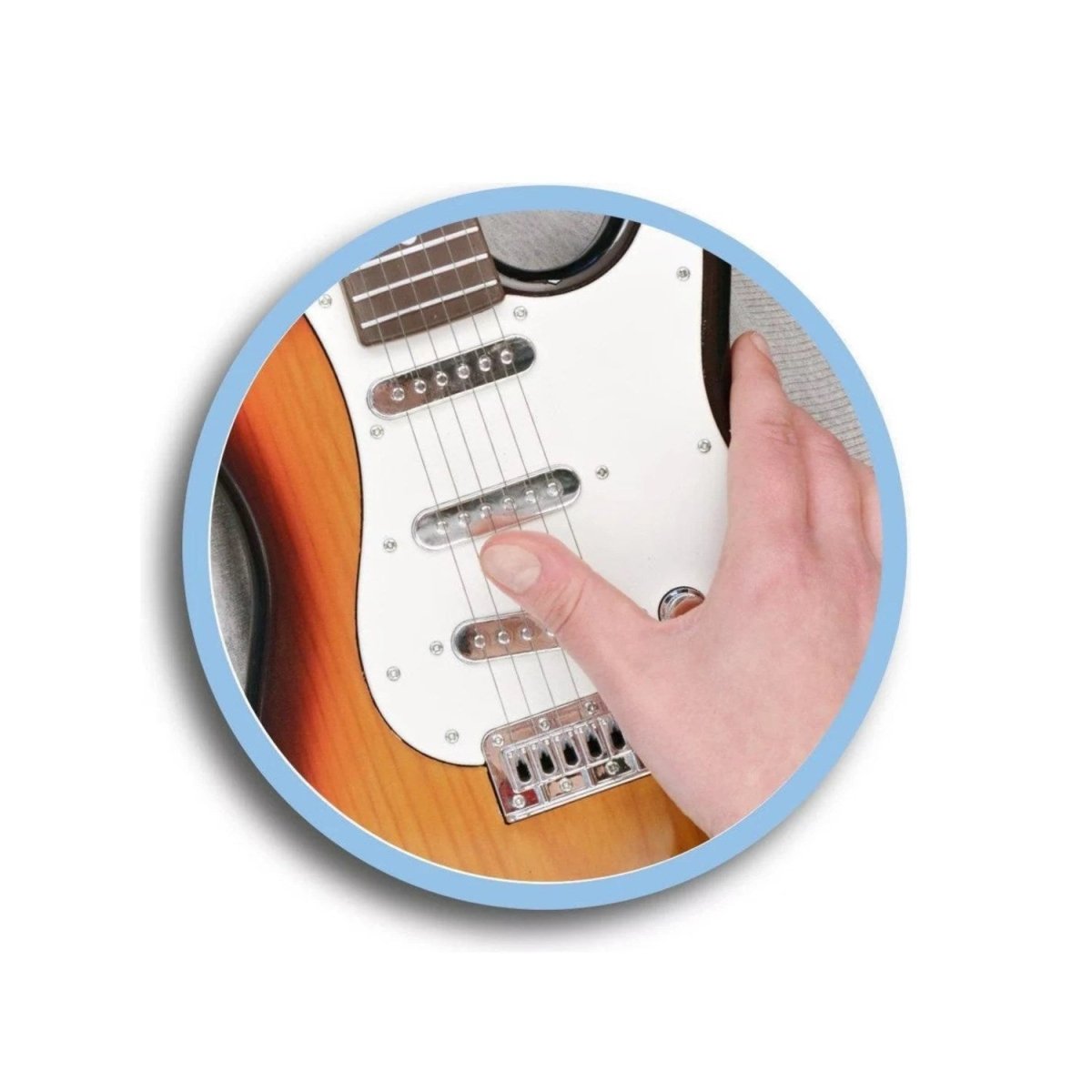 Bontempi Kafa Mikrofonlu Elektronik Rock Gitar Bluetooth Bağlantılı, 10 Demo Şarkılı ve Gerçek Metal Telli 67 cm Performans Gitarı - Roket Oyuncak