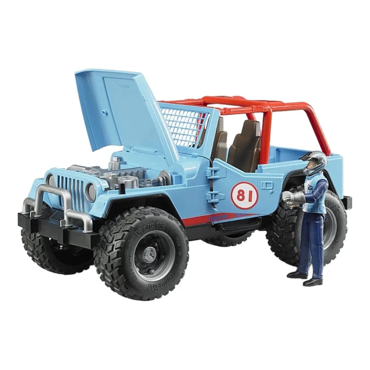 Bruder Jeep Cross Mavi Safari Aracı Ve Kasklı Pilotu BR02541 - Roket Oyuncak