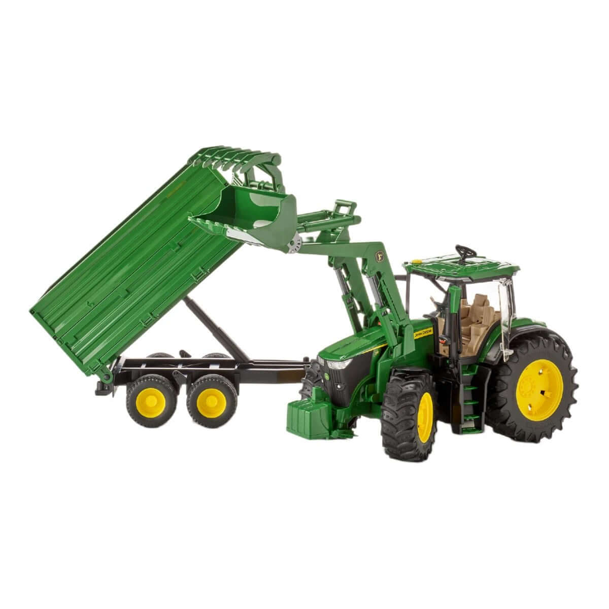 Bruder John Deere 7R 350 Kepçeli Traktör ve Römork BR03155 - Roket Oyuncak