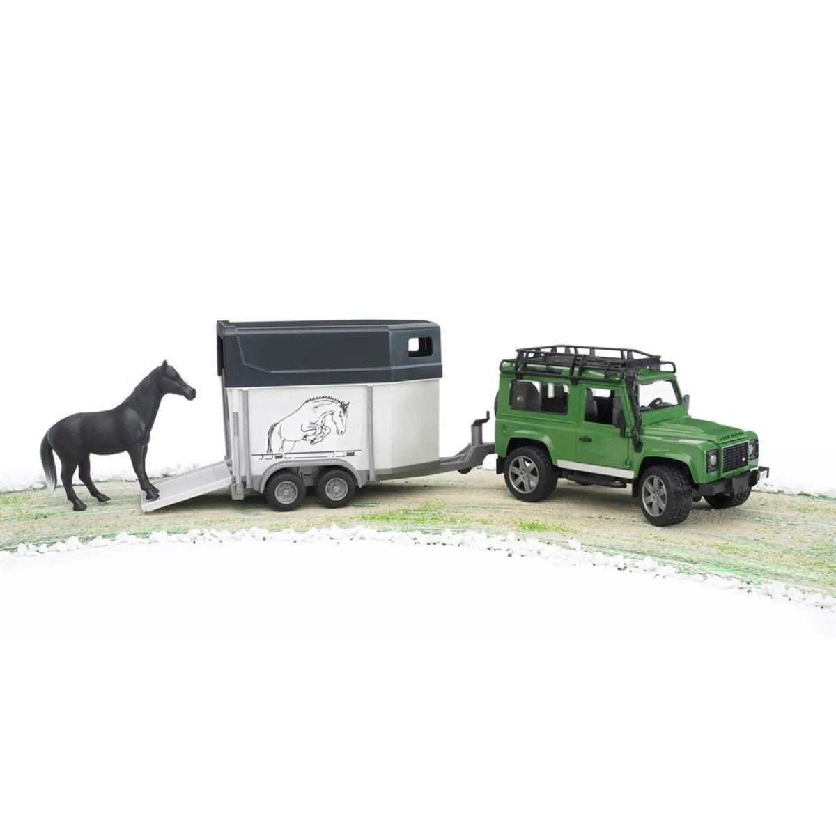 Bruder Land Rover Arazi Aracı Ve At Nakil Aracı BR02592 - Roket Oyuncak