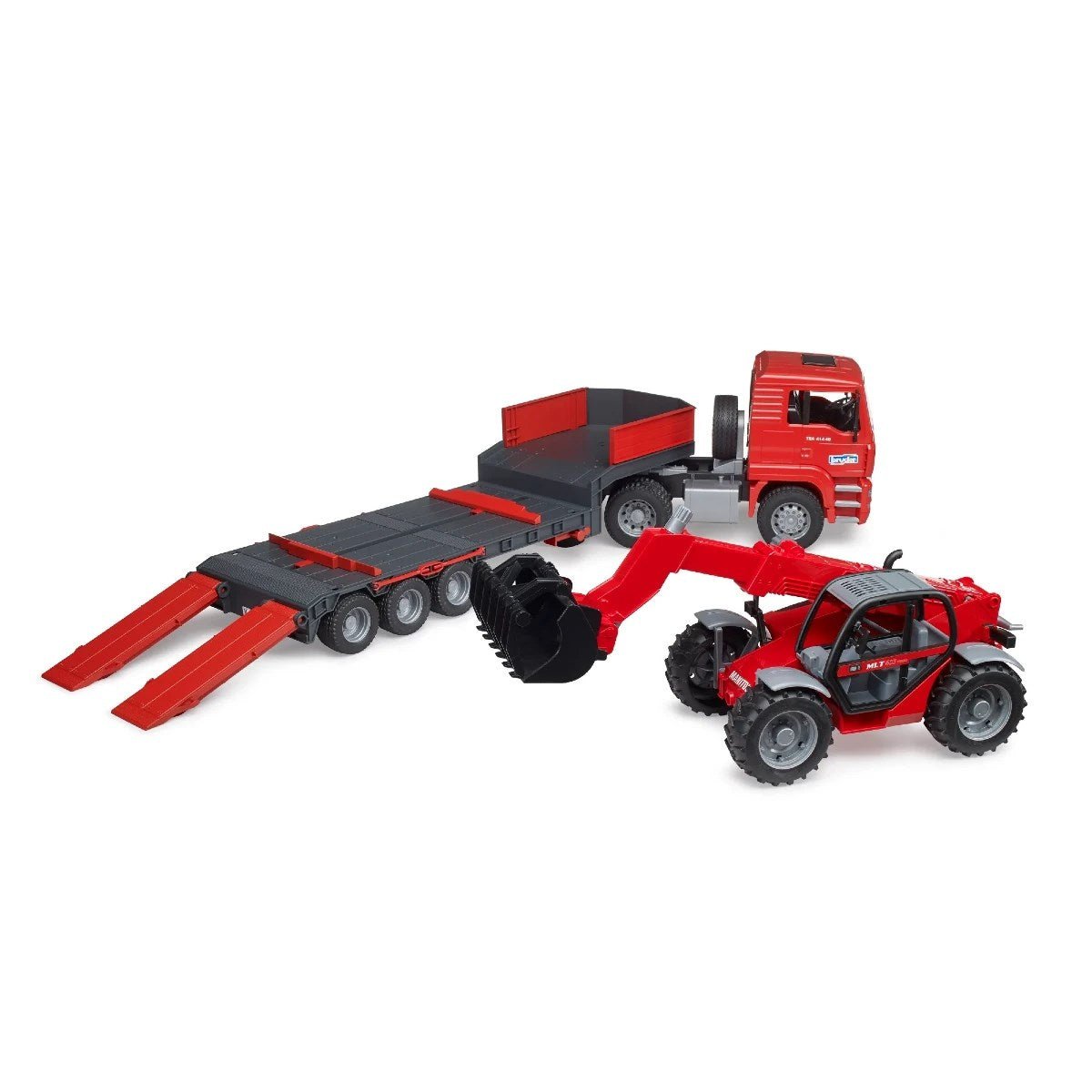 Bruder MAN TGA Manitou Teleskopik Yükleyicili Tır 1:16 Ölçekli Premium ABS Plastik Dayanıklı Dev İş Makinesi Taşıyıcı Seti - Roket Oyuncak