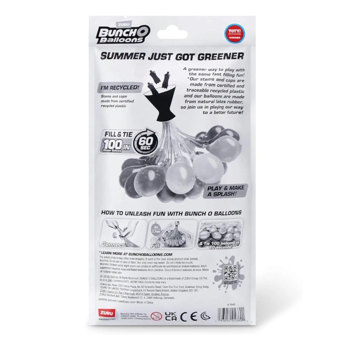 Bunch O Balloons Tropical Party 60 Saniyede 100 Adet Hazırlanan, Kendi Kendine Kapanan Hızlı Dolum Su Balonu (3'lü Bağ) - Roket Oyuncak