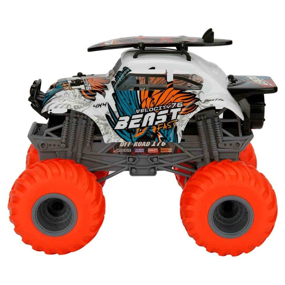 Crazon Spirit Beasts Dev Tekerlekli Kumandalı Araba Velocity 76 büyük turuncu jantları ve arazi tasarımıyla