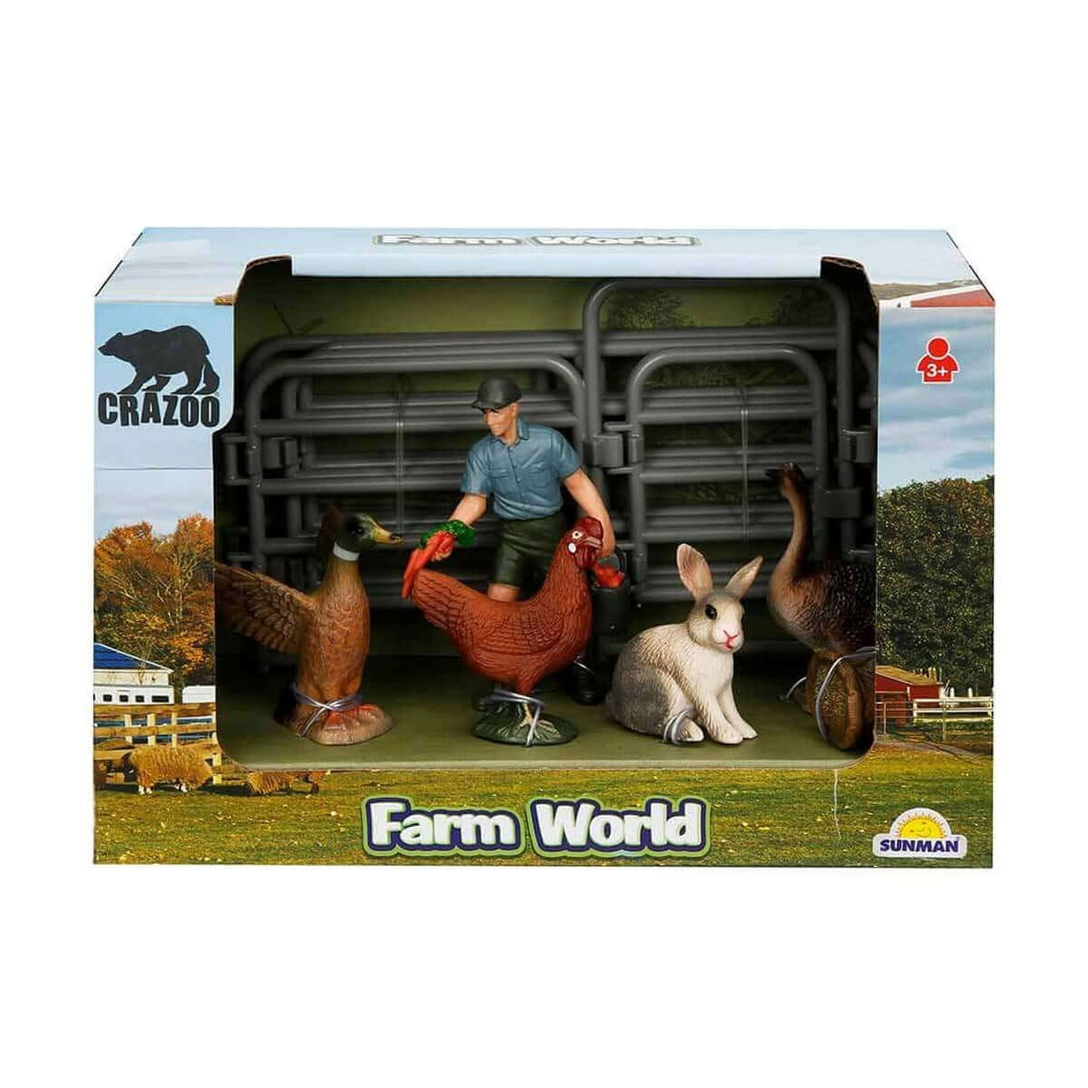 Crazoo Farm Animals Çiftlik Hayvanları Seti Beyaz Tavşan - Roket Oyuncak