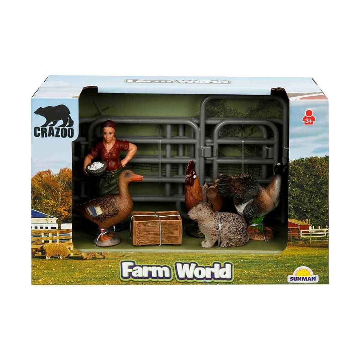 Crazoo Farm Animals Çiftlik Hayvanları Seti Gri Tavşan - Roket Oyuncak