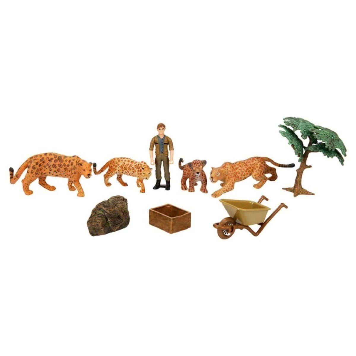 Crazoo Wild Life Vahşi Hayvanlar Çiftlik Seti Leopar Temalı Hayvan Figürlü Eğitici Oyun Seti - Roket Oyuncak