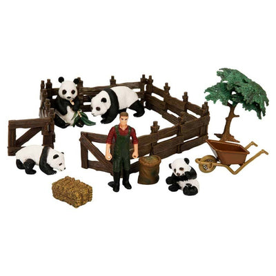Crazoo Wild Life Vahşi Hayvanlar Çiftlik Seti Panda, panda figürleri ve çiftlik aksesuarları ile eğlenceli oyun deneyimi.