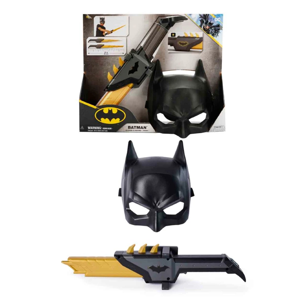 DC Batman Işıklı Kılıç ve Maske Seti 60 cm Uzayan Işıklı Kılıçlı Kahraman Rol Yapma Seti - Roket Oyuncak