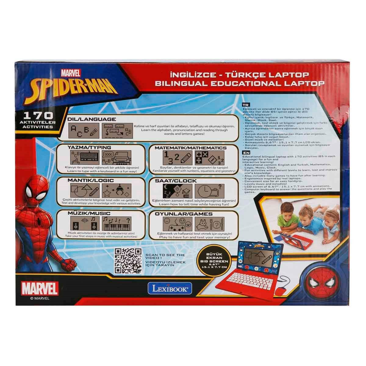 Lexibok Marvel Spiderman İngilizce Türkçe Laptop