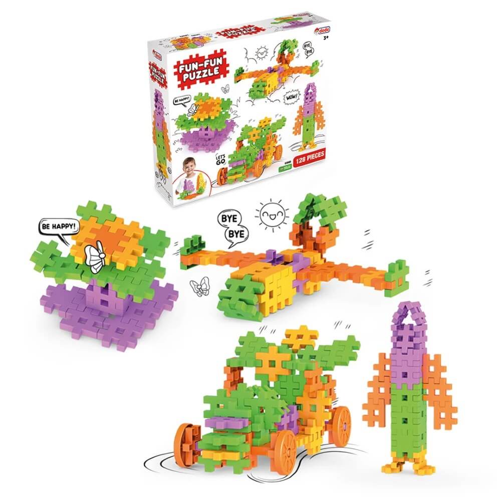 Dede Eğitici Fun Fun Puzzle 128 Parça - Roket Oyuncak