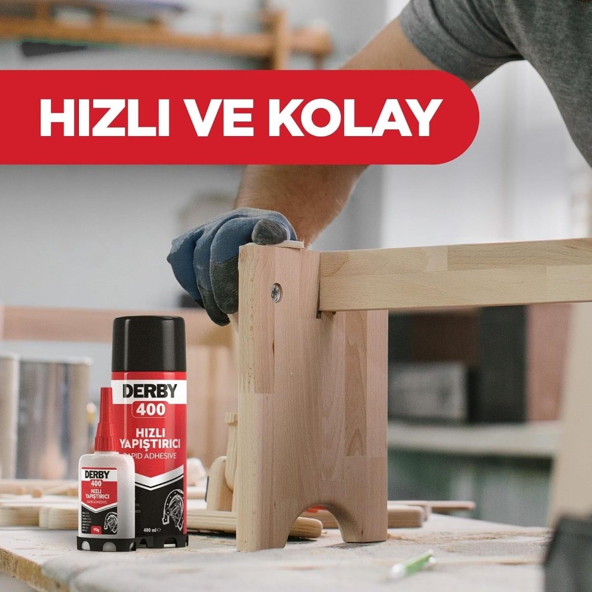 Derby 100 ml Hızlı Yapıştırıcı Seti (MDF & Çok Amaçlı Siyanoakrilat) - Roket Oyuncak