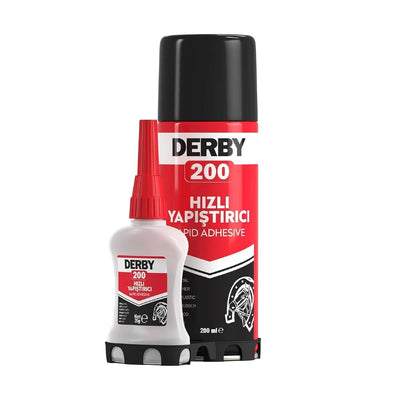 Derby 200 ml Hızlı Yapıştırıcı Seti (MDF & Çok Amaçlı Siyanoakrilat) - Roket Oyuncak