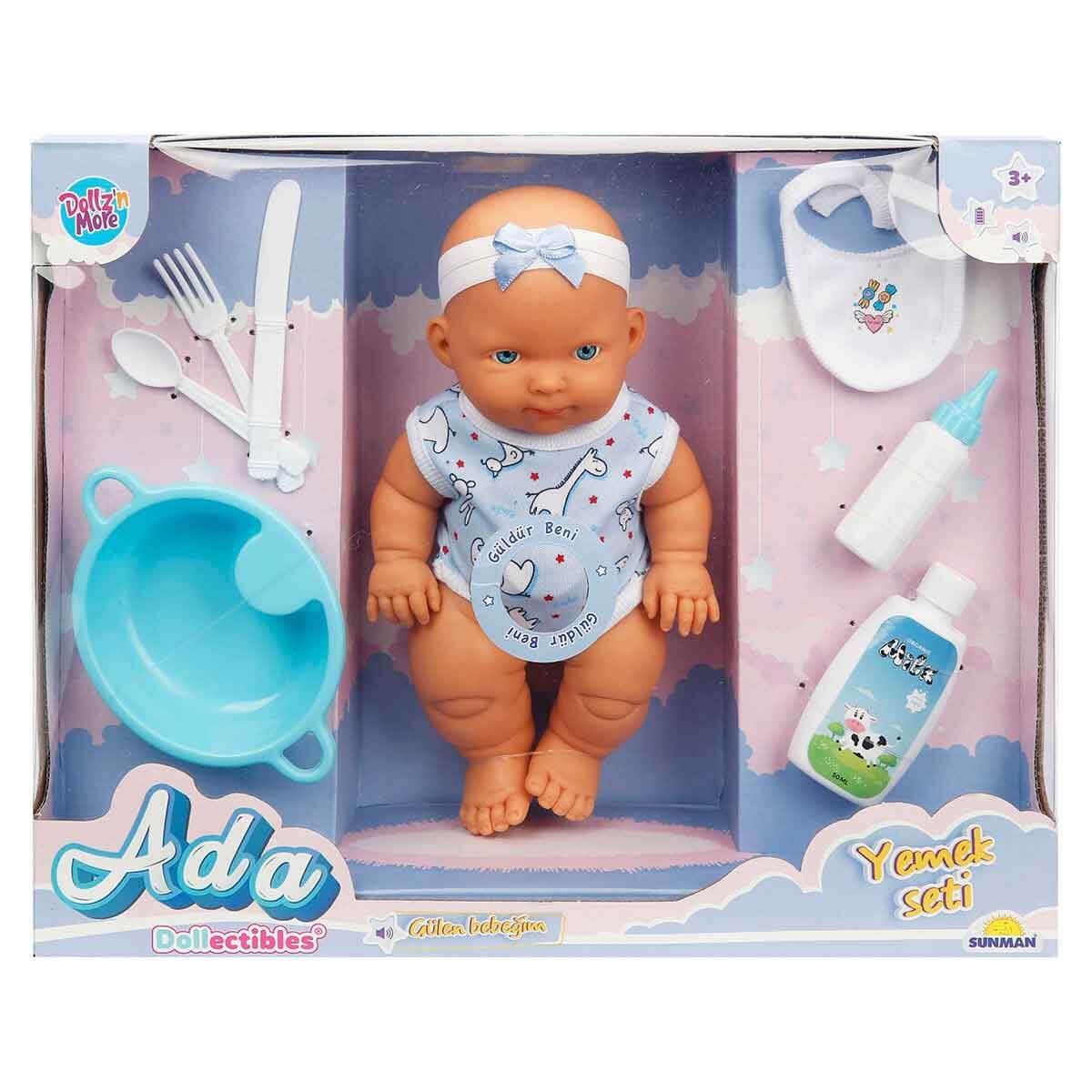 Dollz n More Ada Bebek Yemek Seti 23 Cm Mavi - Roket Oyuncak