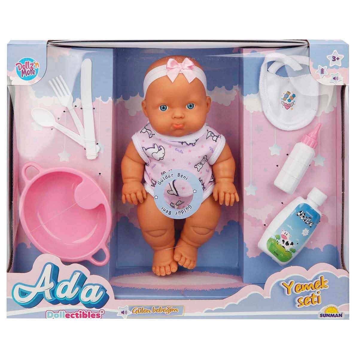 Dollz n More Ada Bebek Yemek Seti 23 Cm Pembe - Roket Oyuncak
