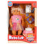 Dollz n More Bebelou Birthday Party Bebek Seti 40 cm Renkli Etekli Modelli, Sürpriz Hediye Kutulu ve İki Katlı Maket Pastalı Evcilik Seti - Roket Oyuncak