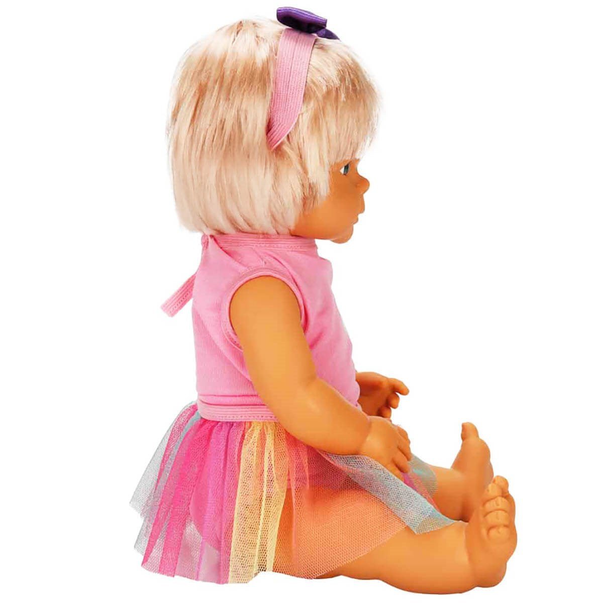 Dollz n More Bebelou Birthday Party Bebek Seti 40 cm Renkli Etekli Modelli, Sürpriz Hediye Kutulu ve İki Katlı Maket Pastalı Evcilik Seti - Roket Oyuncak