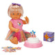 Dollz n More Bebelou Birthday Party Bebek Seti 40 cm Renkli Etekli Modelli, Sürpriz Hediye Kutulu ve İki Katlı Maket Pastalı Evcilik Seti - Roket Oyuncak