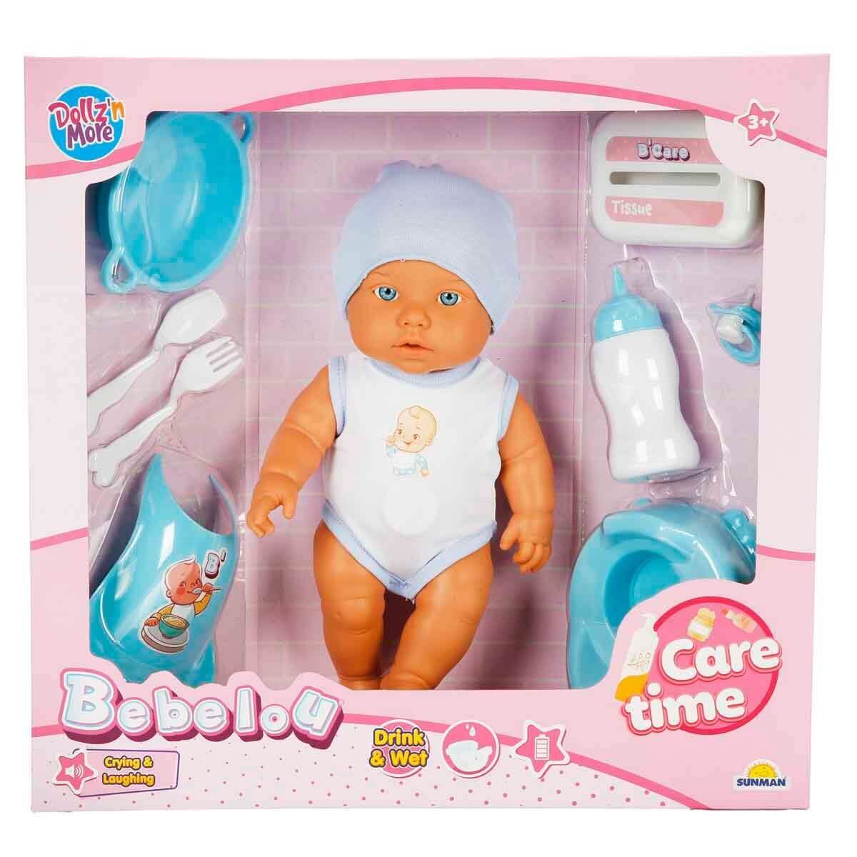 Dollz n More Bebelou Sesli Care Time Oyun Seti 32 Cm Mavi - Roket Oyuncak