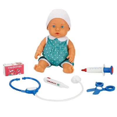 Dollz n More Bebelou The Doctor's Bebek Seti 32 Cm Mavi - Roket Oyuncak
