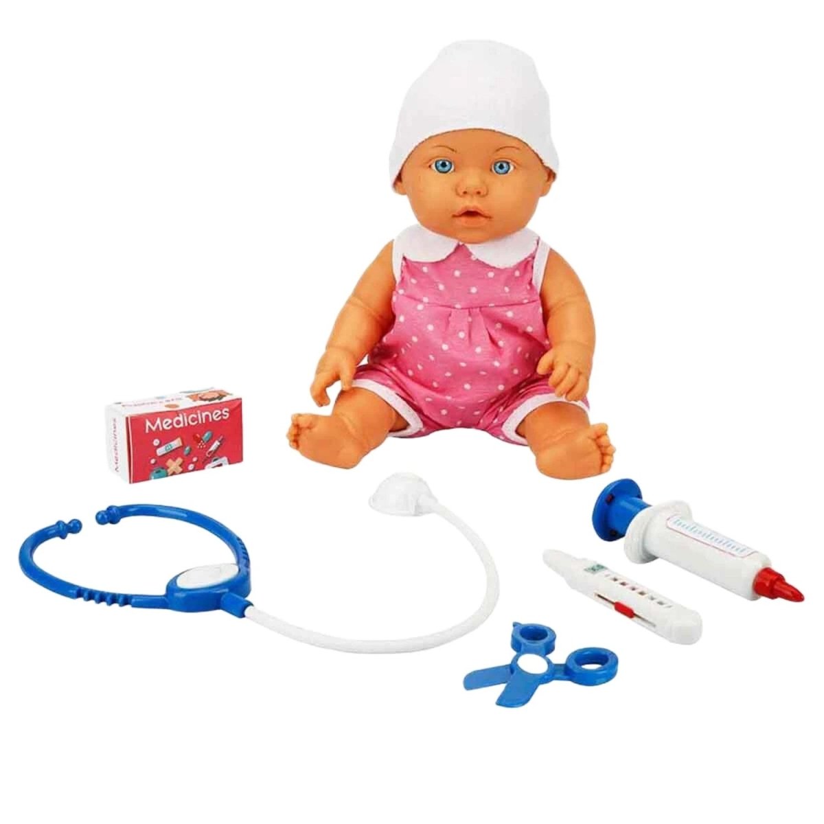 Dollz n More Bebelou The Doctor's Bebek Seti 32 Cm Pembe - Roket Oyuncak