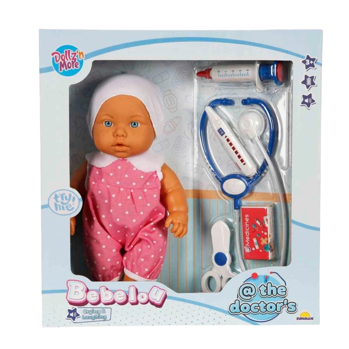 Dollz n More Bebelou The Doctor's Bebek Seti 32 Cm Pembe - Roket Oyuncak