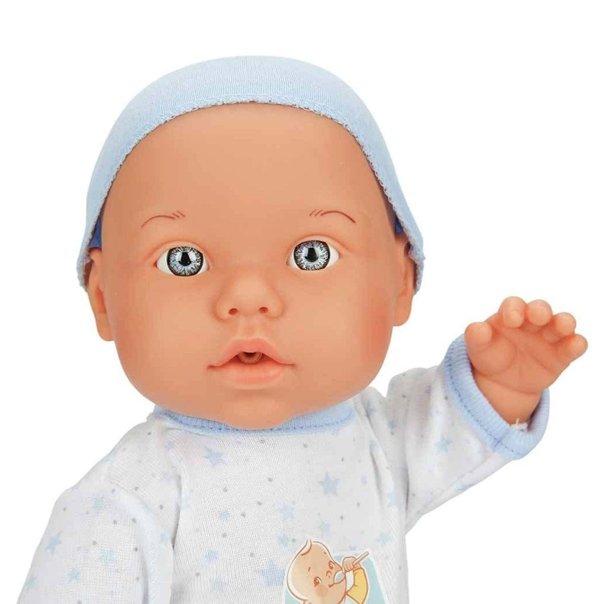 Dollz n More Bebelou Yemek Zamanı Sesli Bebek Seti 35 cm Aksesuarlı ve Mavi Tulumlu İnteraktif Evcilik Oyun Seti - Roket Oyuncak