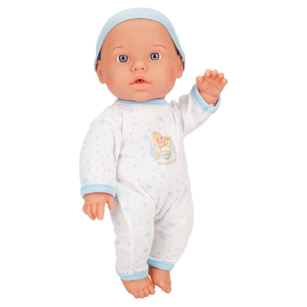 Dollz n More Bebelou Yemek Zamanı Sesli Bebek Seti 35 cm Aksesuarlı ve Mavi Tulumlu İnteraktif Evcilik Oyun Seti - Roket Oyuncak