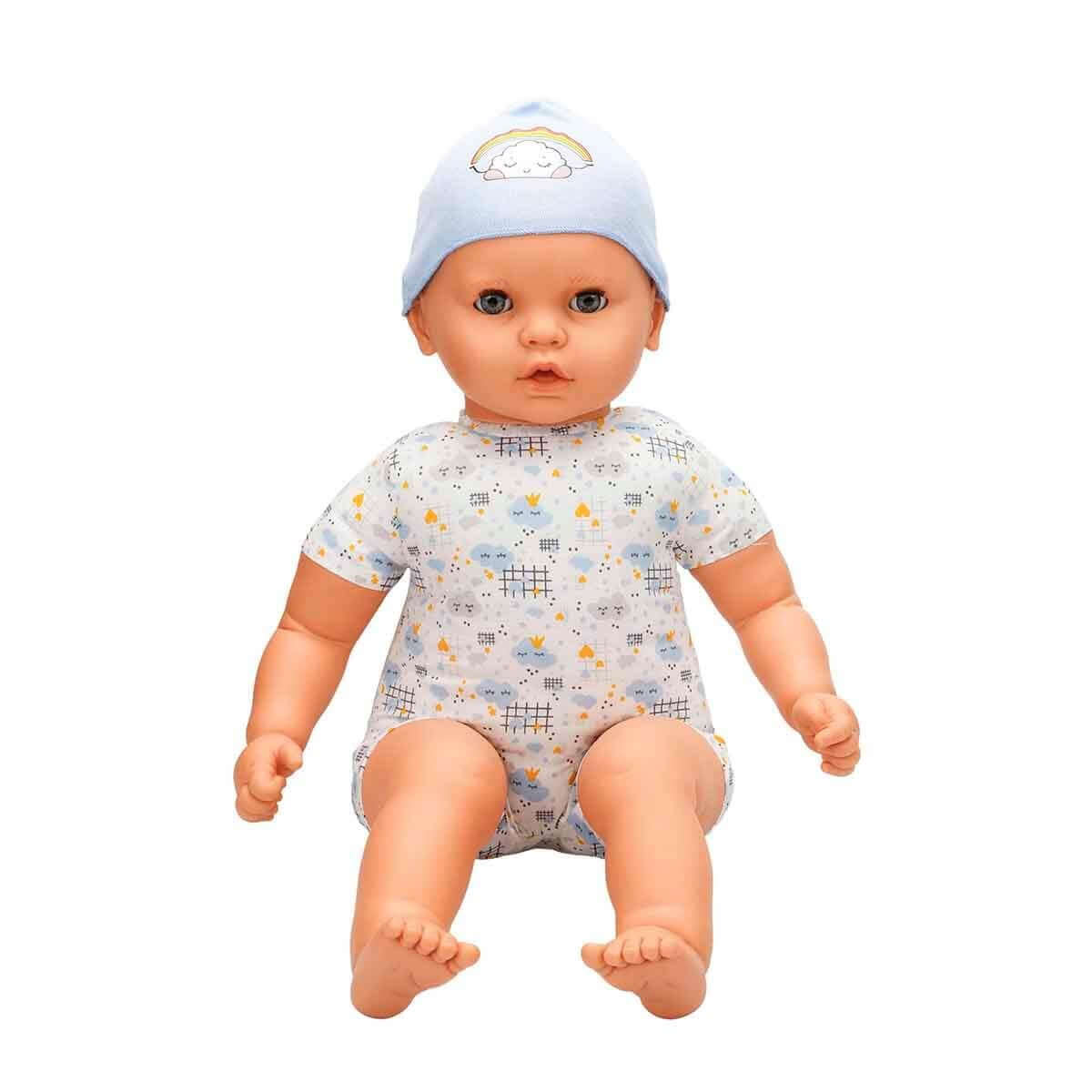 Dollz n More Denis Bebek 60 Cm Karışık Desenli Mavi Bere - Roket Oyuncak