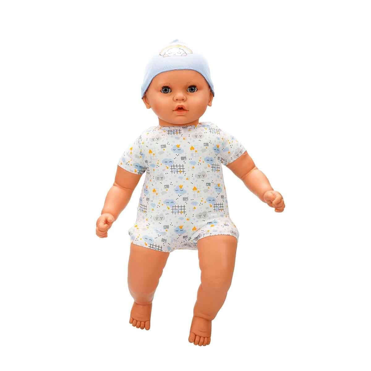 Dollz n More Denis Bebek 60 Cm Karışık Desenli Mavi Bere - Roket Oyuncak