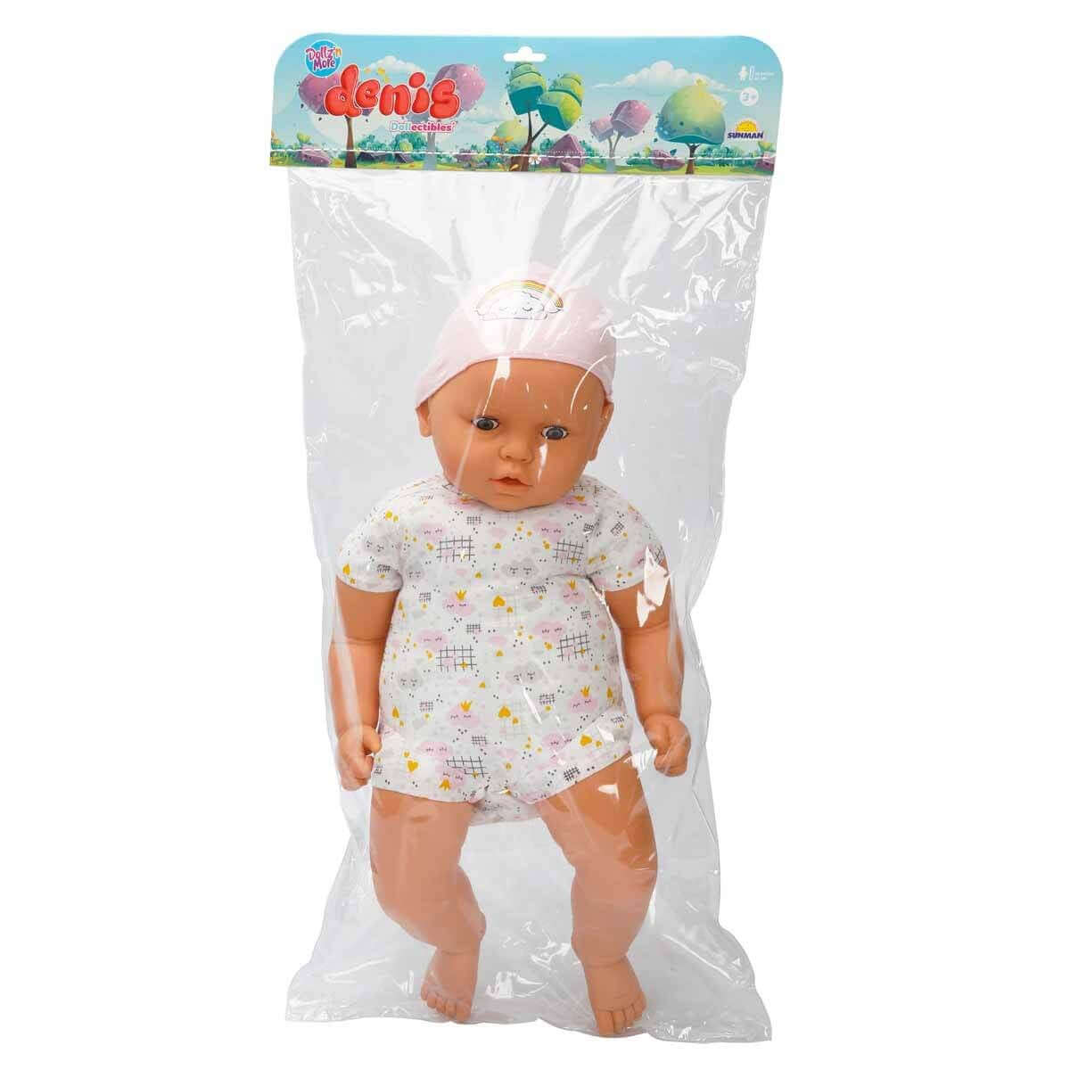 Dollz n More Denis Bebek 60 Cm Karışık Desenli Pembe Bere - Roket Oyuncak