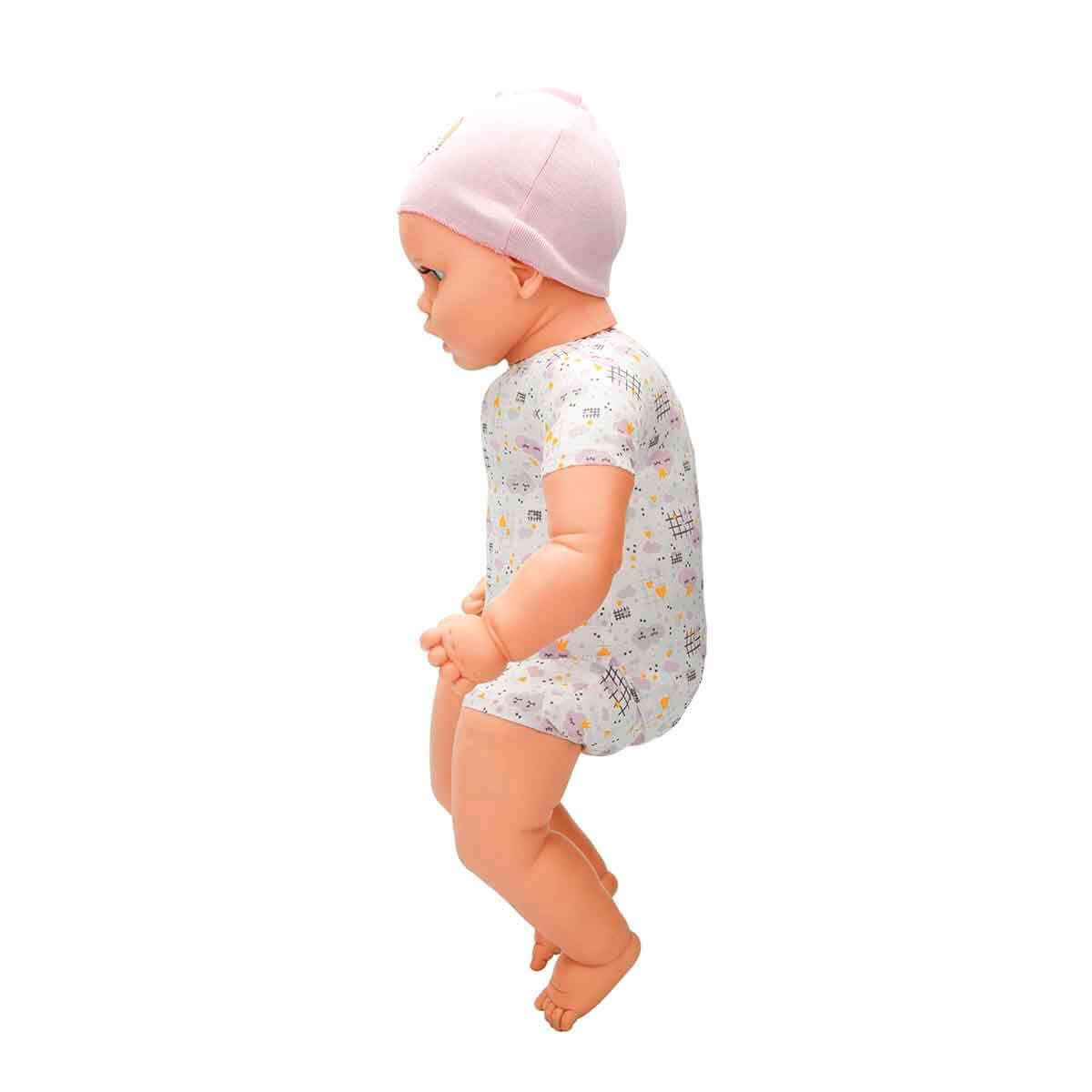 Dollz n More Denis Bebek 60 Cm Karışık Desenli Pembe Bere - Roket Oyuncak